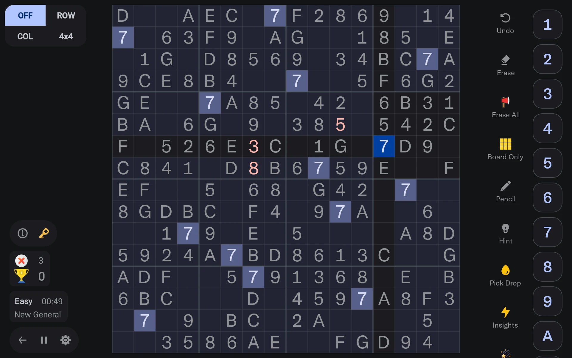 16x16 Giant Classic Sudoku screenshot