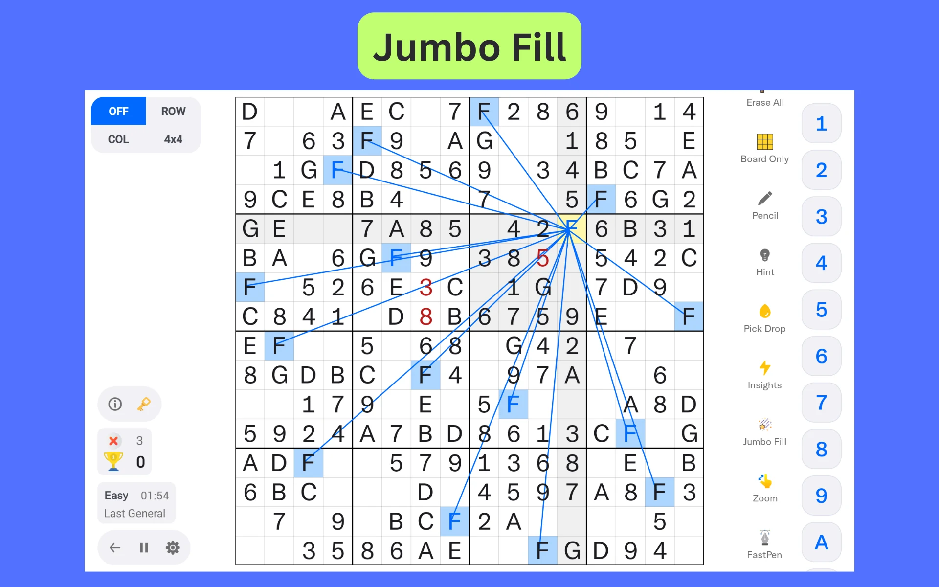 16x16 Giant Classic Sudoku screenshot